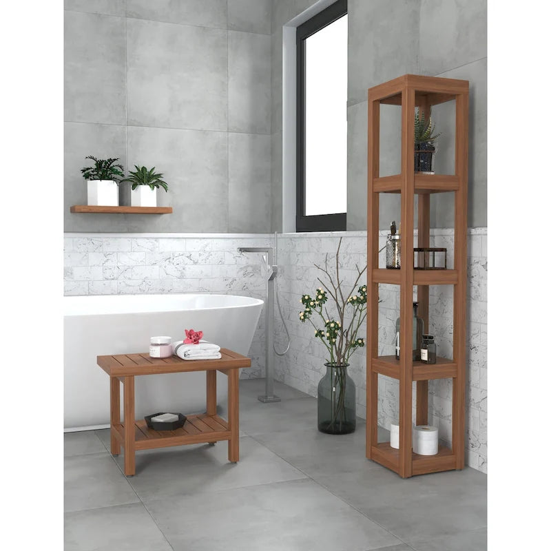 Original Square Teak Bath Rack