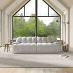 Modern Comfy Couch 3 Seater, Upholstered Floor Sofa 3D Textile Material Cloud Couch for Living Room, Apartment