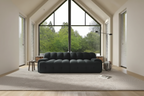 Modern Comfy Couch 3 Seater, Upholstered Floor Sofa 3D Textile Material Cloud Couch for Living Room, Apartment