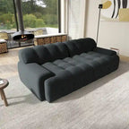 Modern Comfy Couch 3 Seater, Upholstered Floor Sofa 3D Textile Material Cloud Couch for Living Room, Apartment
