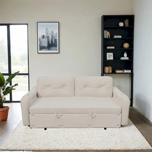 66.2Queen Pull Out Sofa Bed,Hydraulic System Convertible Sleeper Sofa