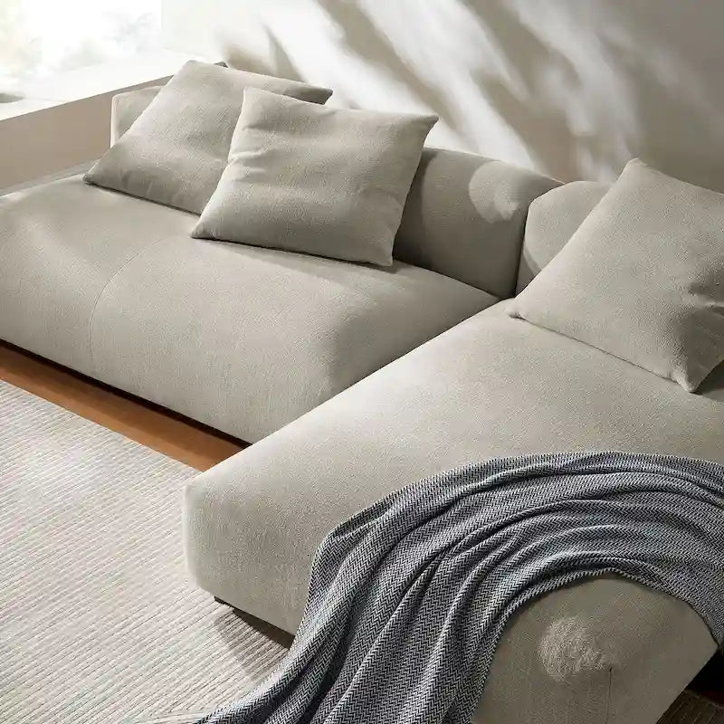 Solace 2-Piece Modular Upholstered Fabric Sectional Sofa With Chaise