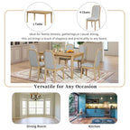 7-Piece Farmhouse Dining Set Classic Rustic Table and 6 high-back design Chairs for Dining Room