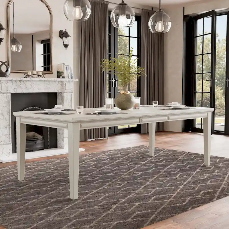 Furniture of America Chase Modern 90-inch Wood Extendable Dining Table with 18-inch Leaf