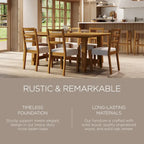 Rectangular Wooden Dining Table (Weathered Black Finish)