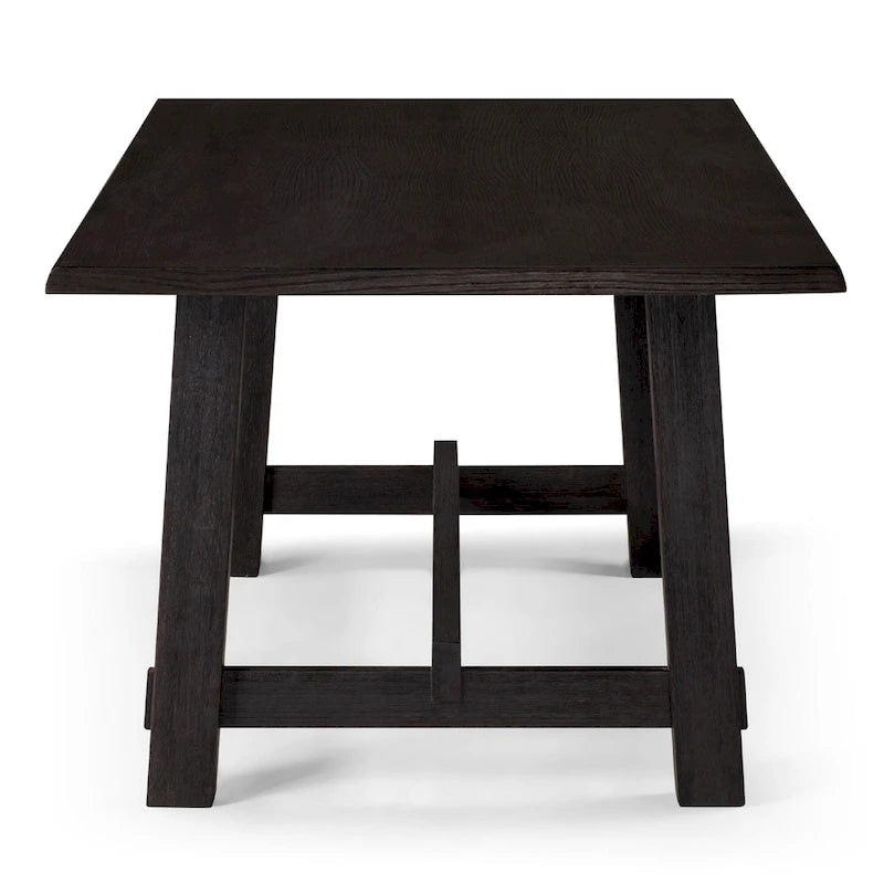 Rectangular Wooden Dining Table (Weathered Black Finish)