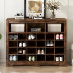 24 Shoe Cubby Console, Shoe Cabinet with Curved Base, Versatile Sideboard with High-quality for Hallway, Bedroom, Living Room