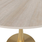 31 Round Dining Table (4-Seater) — Sintered Stone Top, Gold Steel Base; Suitable for Kitchens and Dining Rooms