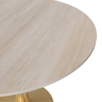 31 Round Dining Table (4-Seater) — Sintered Stone Top, Gold Steel Base; Suitable for Kitchens and Dining Rooms