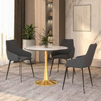 31 Round Dining Table (4-Seater) — Sintered Stone Top, Gold Steel Base; Suitable for Kitchens and Dining Rooms