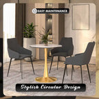 31 Round Dining Table (4-Seater) — Sintered Stone Top, Gold Steel Base; Suitable for Kitchens and Dining Rooms