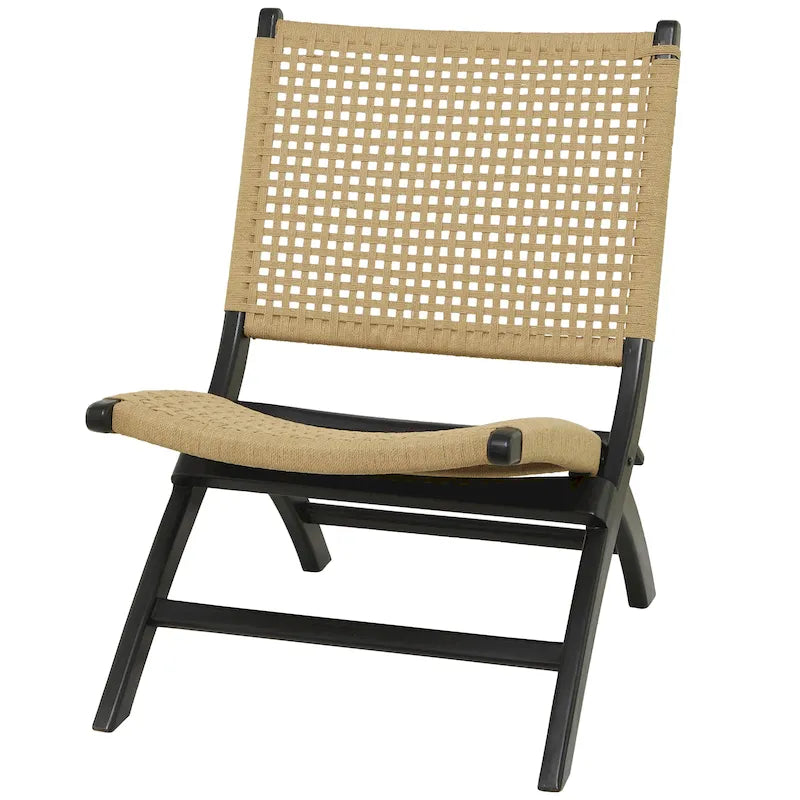 Wood Handmade Woven Living Room Accent Chair - Brown or Black - Roche River Decor