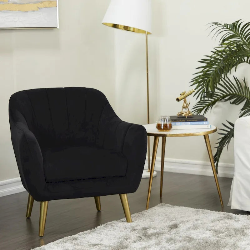 Polyester Living Room Accent Chair — Black, Blue, or Yellow