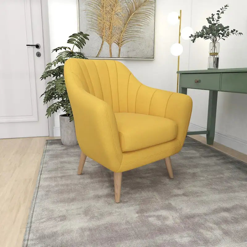 Polyester Living Room Accent Chair — Black, Blue, or Yellow