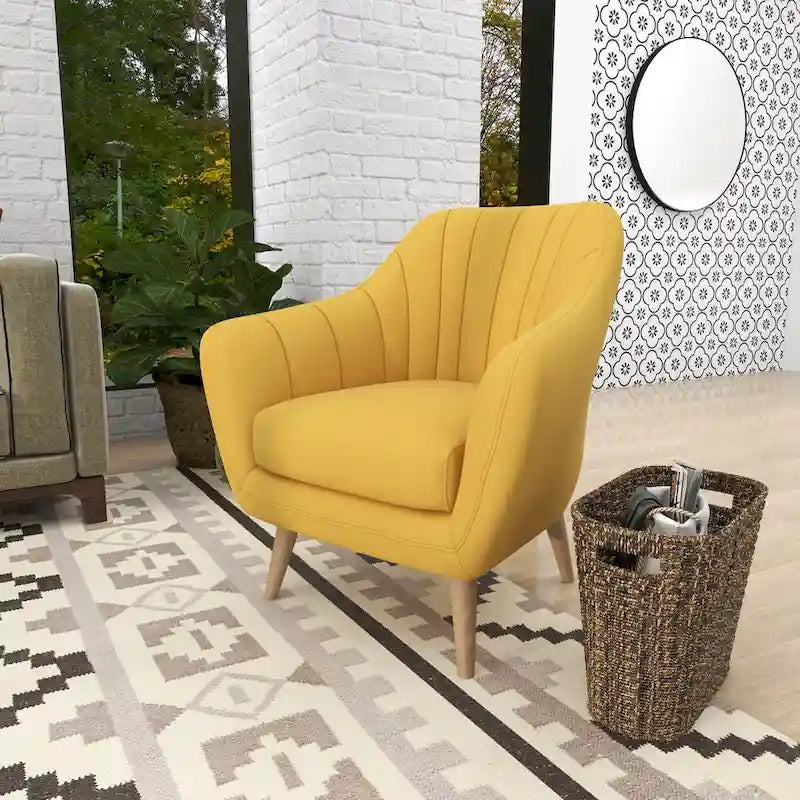 Polyester Living Room Accent Chair — Black, Blue, or Yellow
