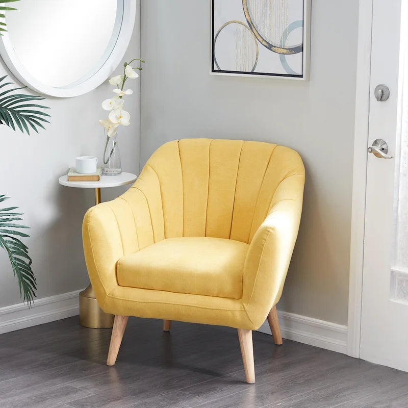 Polyester Living Room Accent Chair — Black, Blue, or Yellow
