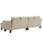 Convertible Sectional Sofa with Storage Ottoman, L-Shaped Couch, Beige, Modern Design