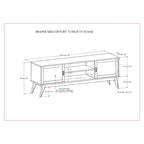 WYNDENHALL Tierney SOLID HARDWOOD 72 inch Wide Modern TV Media Stand in Teak Brown For TVs up to 80 inches