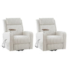 Modern Electric Lift, Massage, and Heated Recliner Sofa (with Charging Port and Solid Wood Tray) — 2-Piece Set