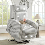 Modern Electric Lift, Massage, and Heated Recliner Sofa (with Charging Port and Solid Wood Tray) — 2-Piece Set