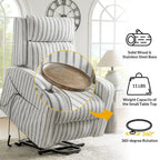 Modern Electric Lift, Massage, and Heated Recliner Sofa (with Charging Port and Solid Wood Tray) — 2-Piece Set