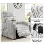 Modern Electric Lift, Massage, and Heated Recliner Sofa (with Charging Port and Solid Wood Tray) — 2-Piece Set