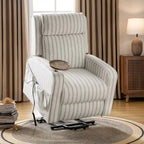 Modern Electric Lift, Massage, and Heated Recliner Sofa (with Charging Port and Solid Wood Tray) — 2-Piece Set