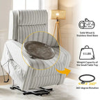 Modern Electric Lift, Massage, and Heated Recliner Sofa (with Charging Port and Solid Wood Tray) — 2-Piece Set
