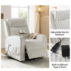 Modern Electric Lift, Massage, and Heated Recliner Sofa (with Charging Port and Solid Wood Tray) — 2-Piece Set