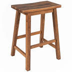 Solid Wood Rustic 3-piece 45 Butcher Block Dining Table Set