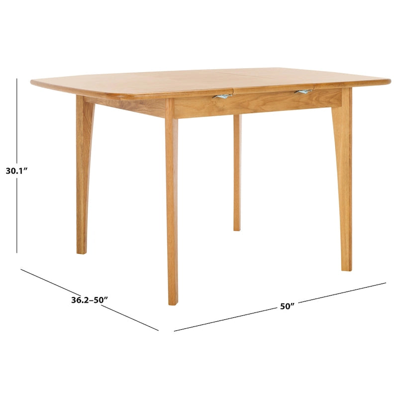 SAFAVIEH Couture Jeanick Extendable Dining Table - 50 W x 50 D x 30 H - 50Wx50Dx30H
