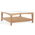 Square Glass Coffee Table — W40 x D40 x H17