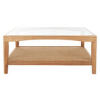 Square Glass Coffee Table — W40 x D40 x H17